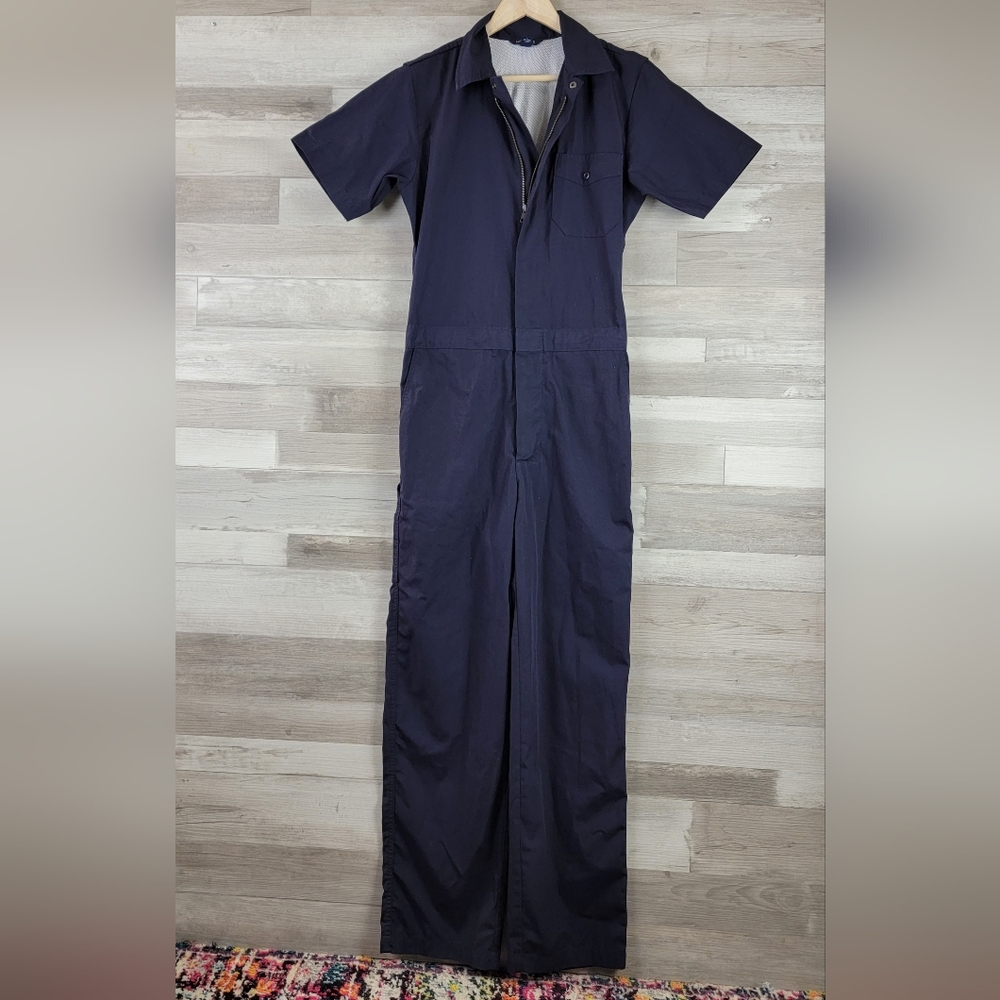Lands End Navy Short Sleeve Unlined Cover Alls Women's Size XXS - Picture 7 of 16